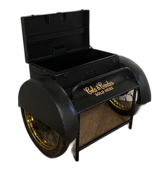 Black Old Time Delivery Box Table With Storage - Homeroots