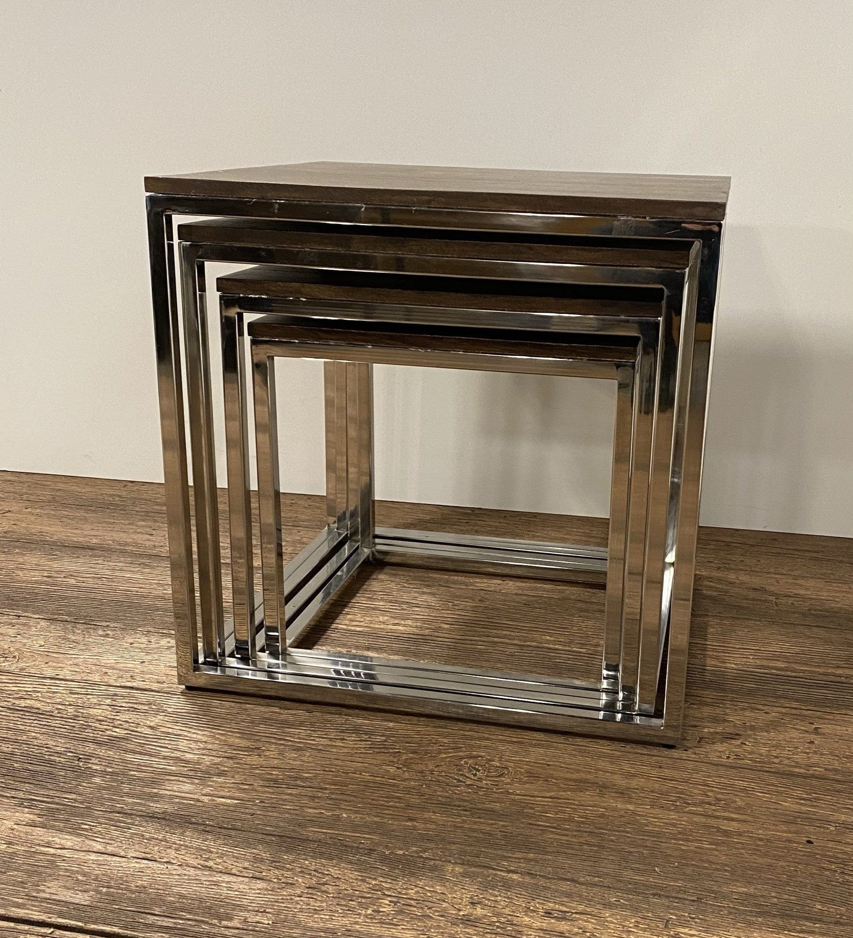 Set Of 4 Modern Rustic Nesting Accent Tables - Homeroots