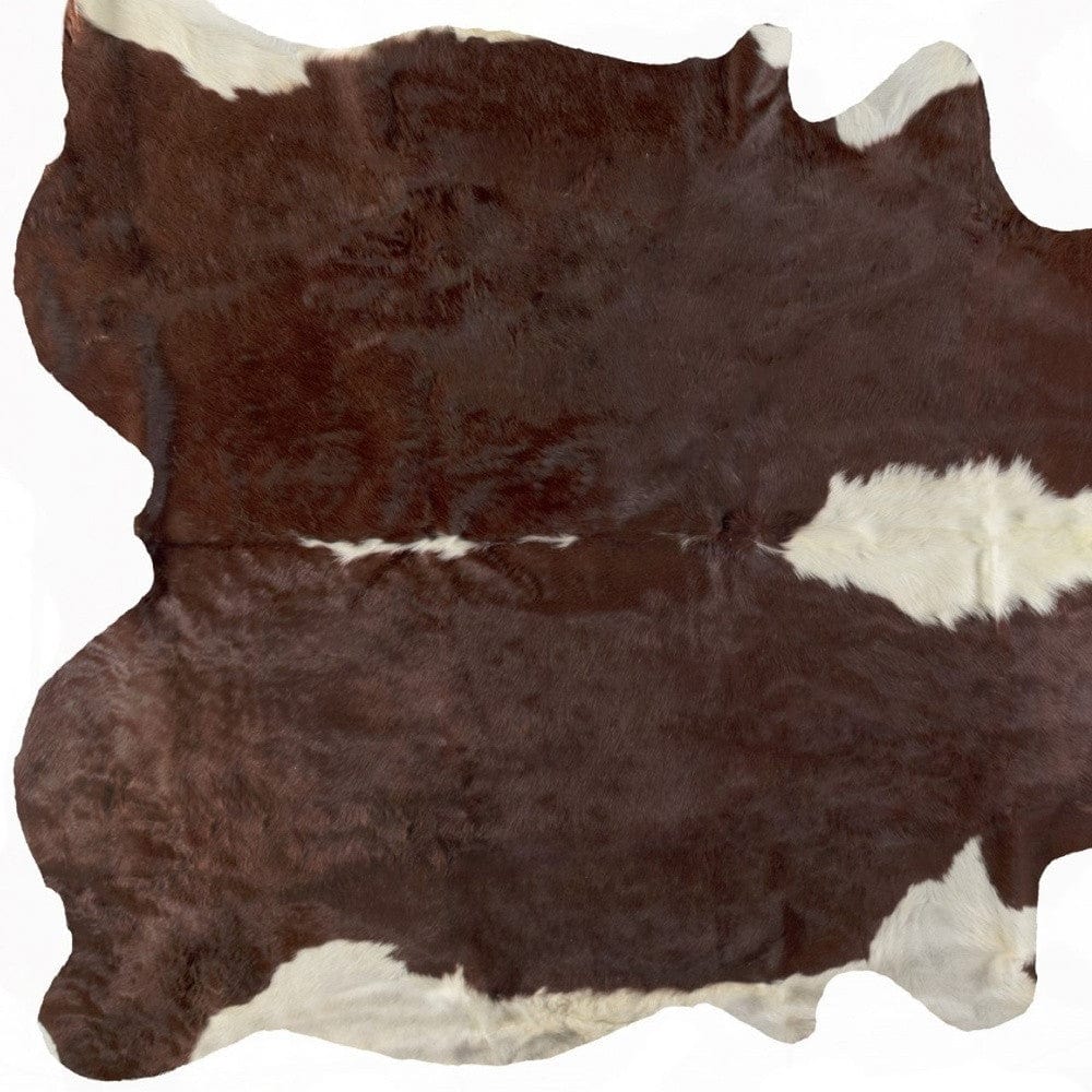 6' X 7' Brown And White Natural Cowhide Area Rug - Homeroots