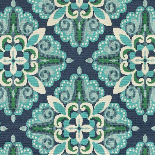 8' X 11' Blue and Green Indoor Outdoor Area Rug - Homeroots