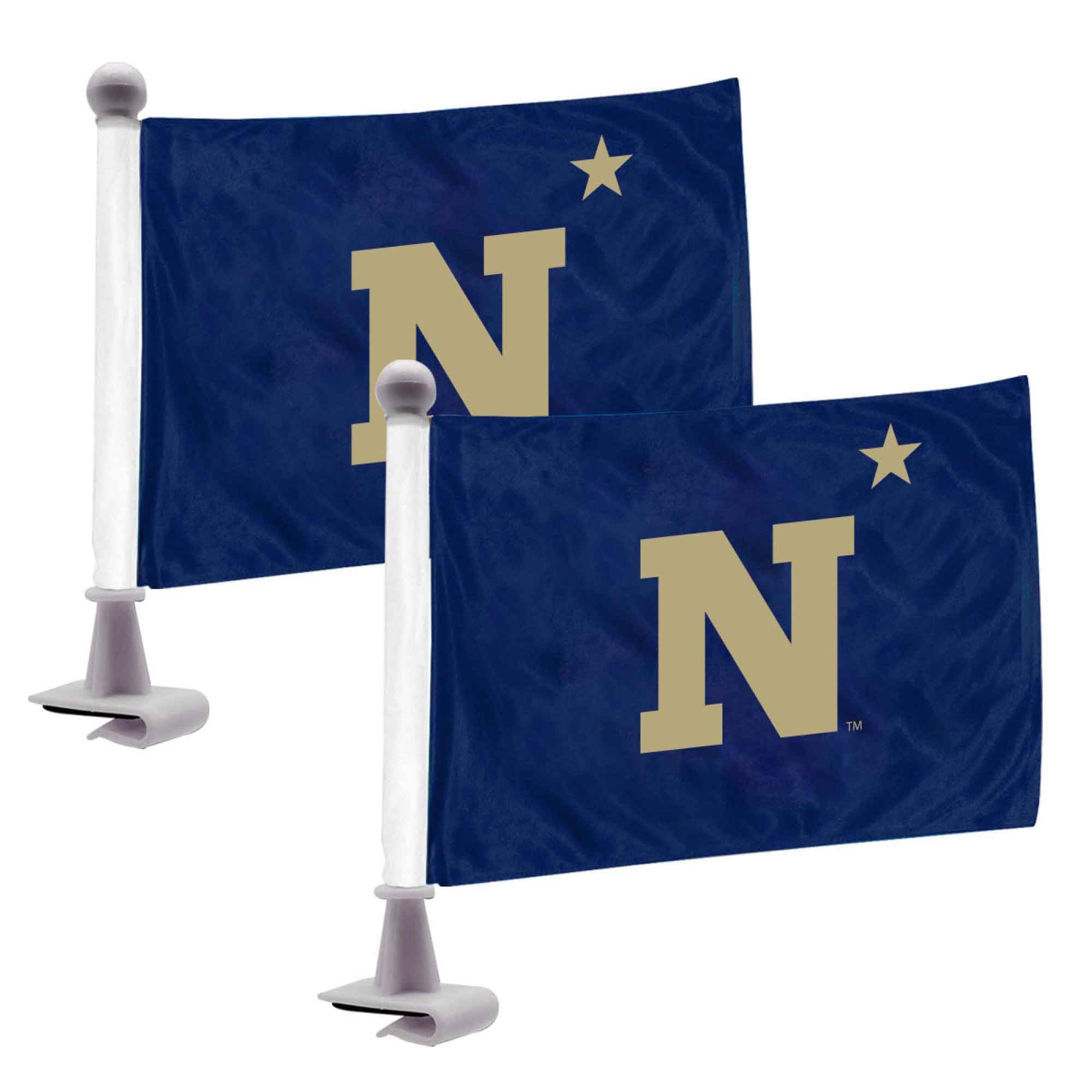 Naval Academy Ambassador Car Flags - 2 Pack Mini Auto Flags, 4in X 6in