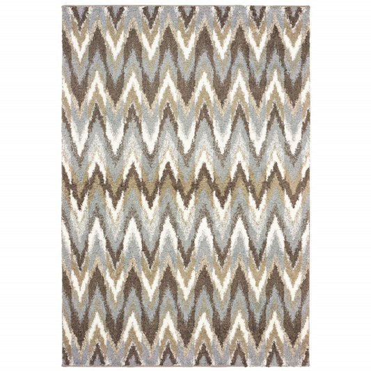 2' X 3' Gray Shag Power Loom Area Rug - Homeroots