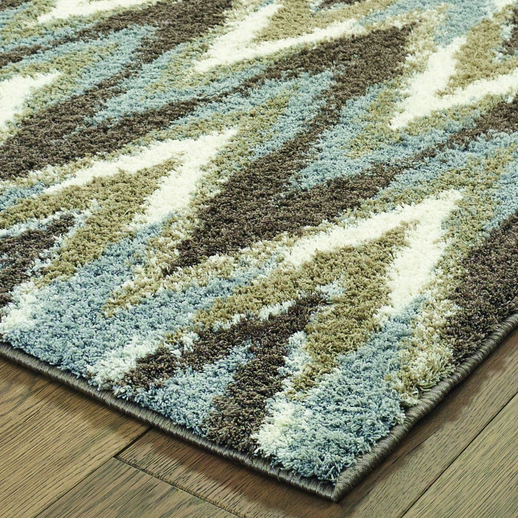 2' X 3' Gray Shag Power Loom Area Rug - Homeroots