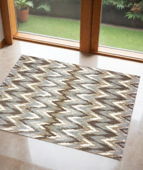 2' X 3' Gray Shag Power Loom Area Rug - Homeroots