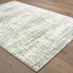 2' X 3' Gray and Ivory Shag Power Loom Area Rug - Homeroots