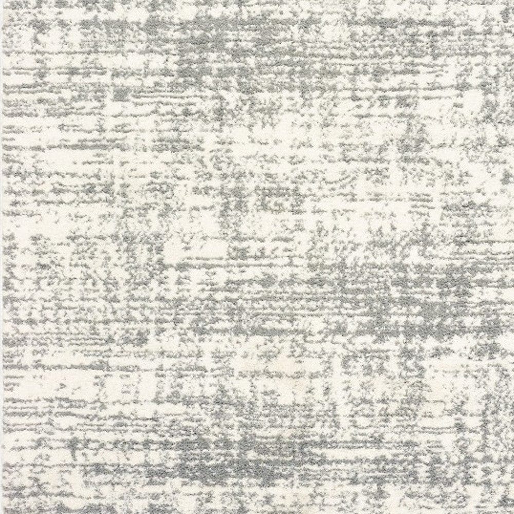 2' X 3' Gray and Ivory Shag Power Loom Area Rug - Homeroots