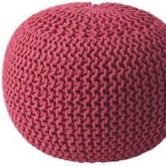 19" Pink Round Pouf Ottoman - Homeroots