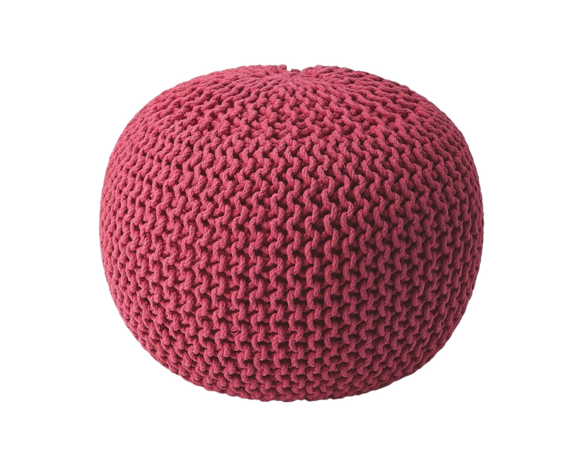 19" Pink Round Pouf Ottoman - Homeroots