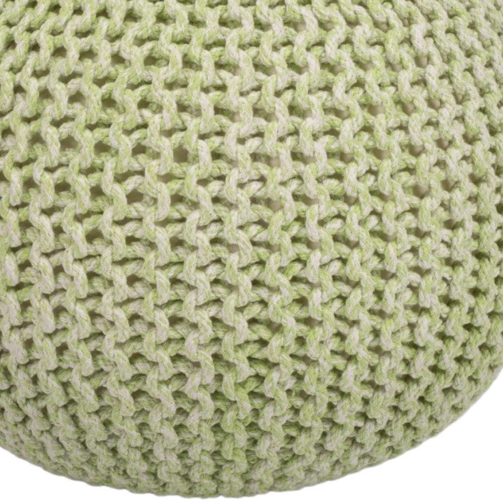 19" Green Round Pouf Ottoman - Homeroots