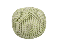 19" Green Round Pouf Ottoman - Homeroots