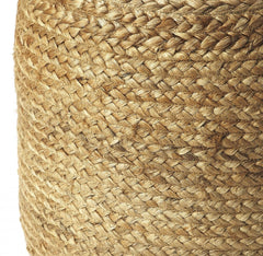 16" Jute Round Pouf Ottoman - Homeroots