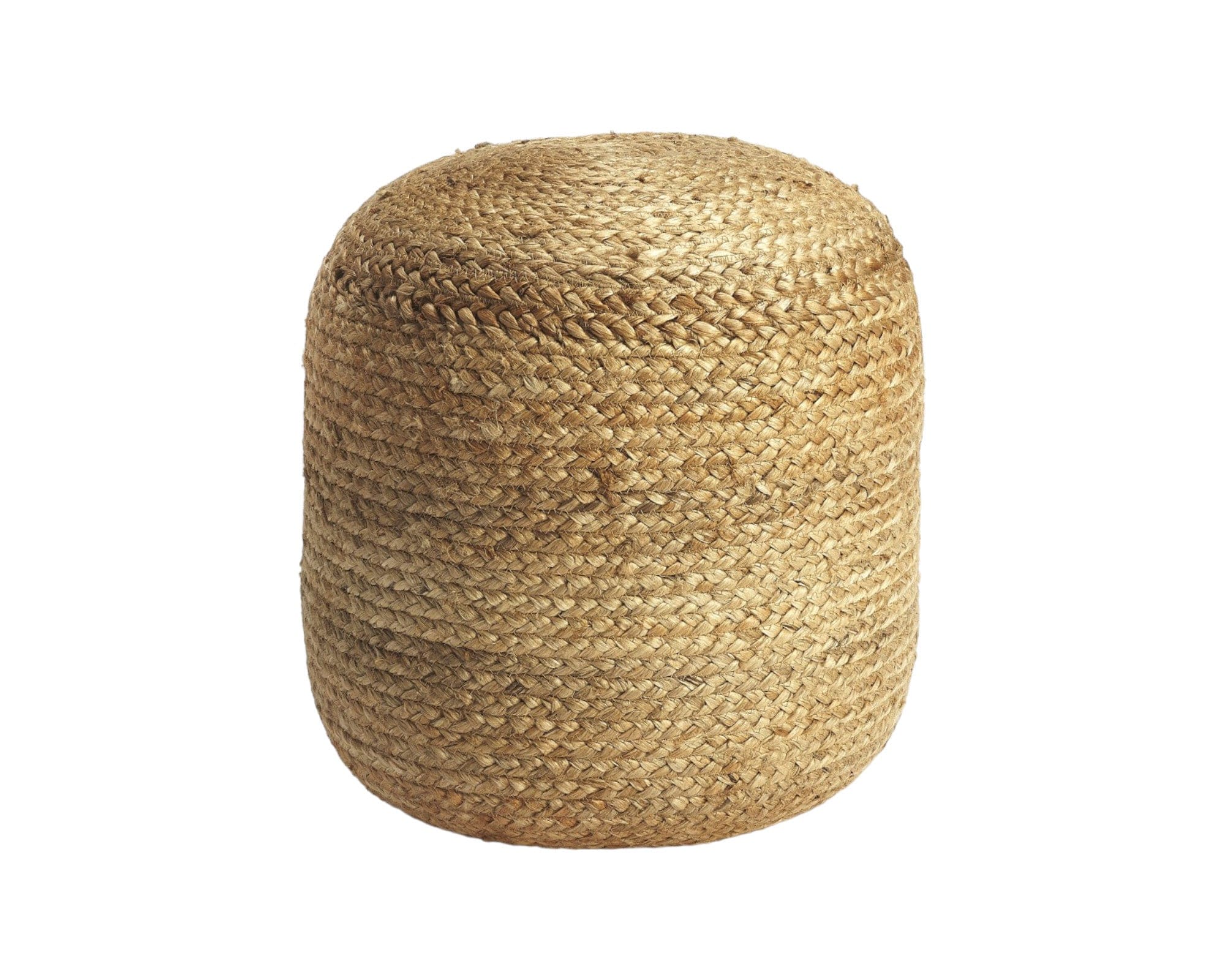 16" Jute Round Pouf Ottoman - Homeroots