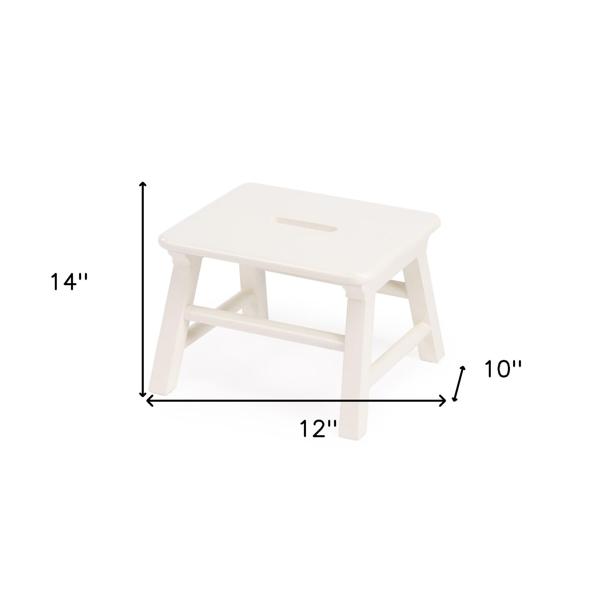 10" White Manufactured Wood Backless Bar Chair - Homeroots