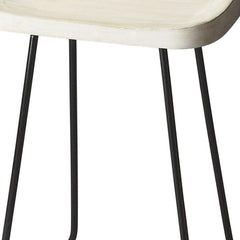 21" Off White And Black Manufactured Wood And Iron Backless Counter Height Bar Chair - Homeroots