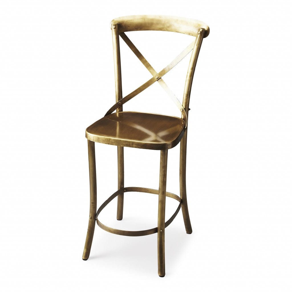 24" Gold Iron Bar Chair - Homeroots