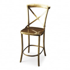 24" Gold Iron Bar Chair - Homeroots