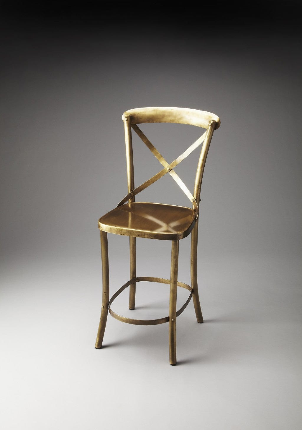 24" Gold Iron Bar Chair - Homeroots