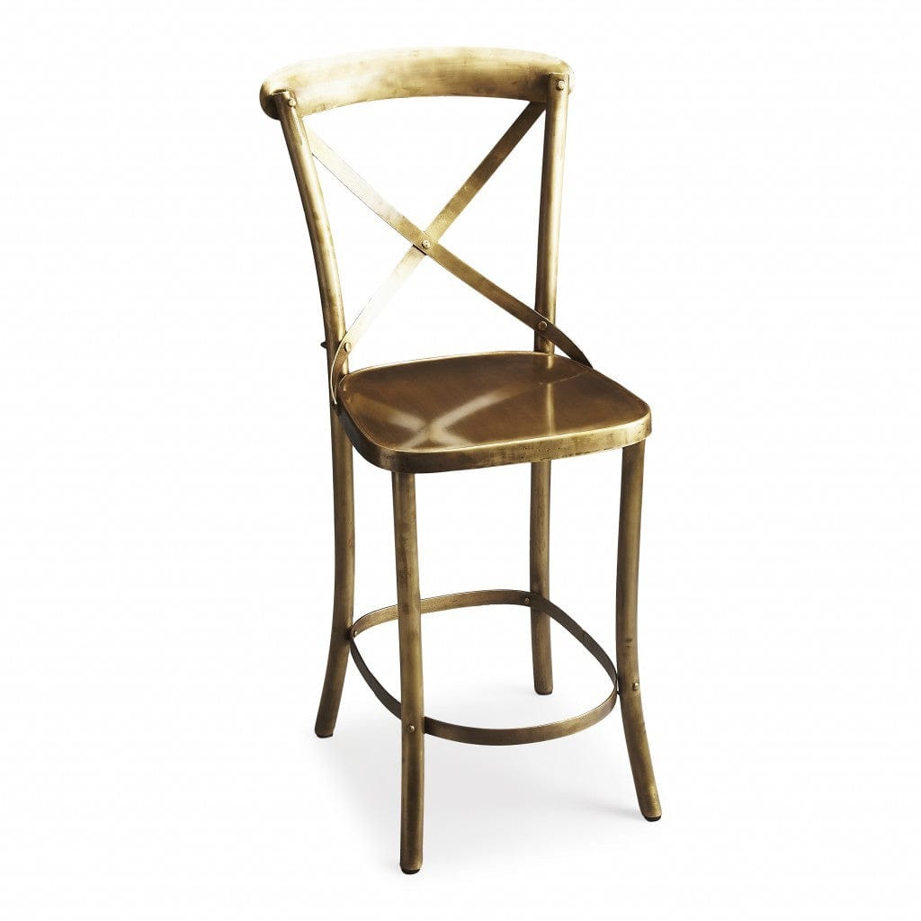 24" Gold Iron Bar Chair - Homeroots