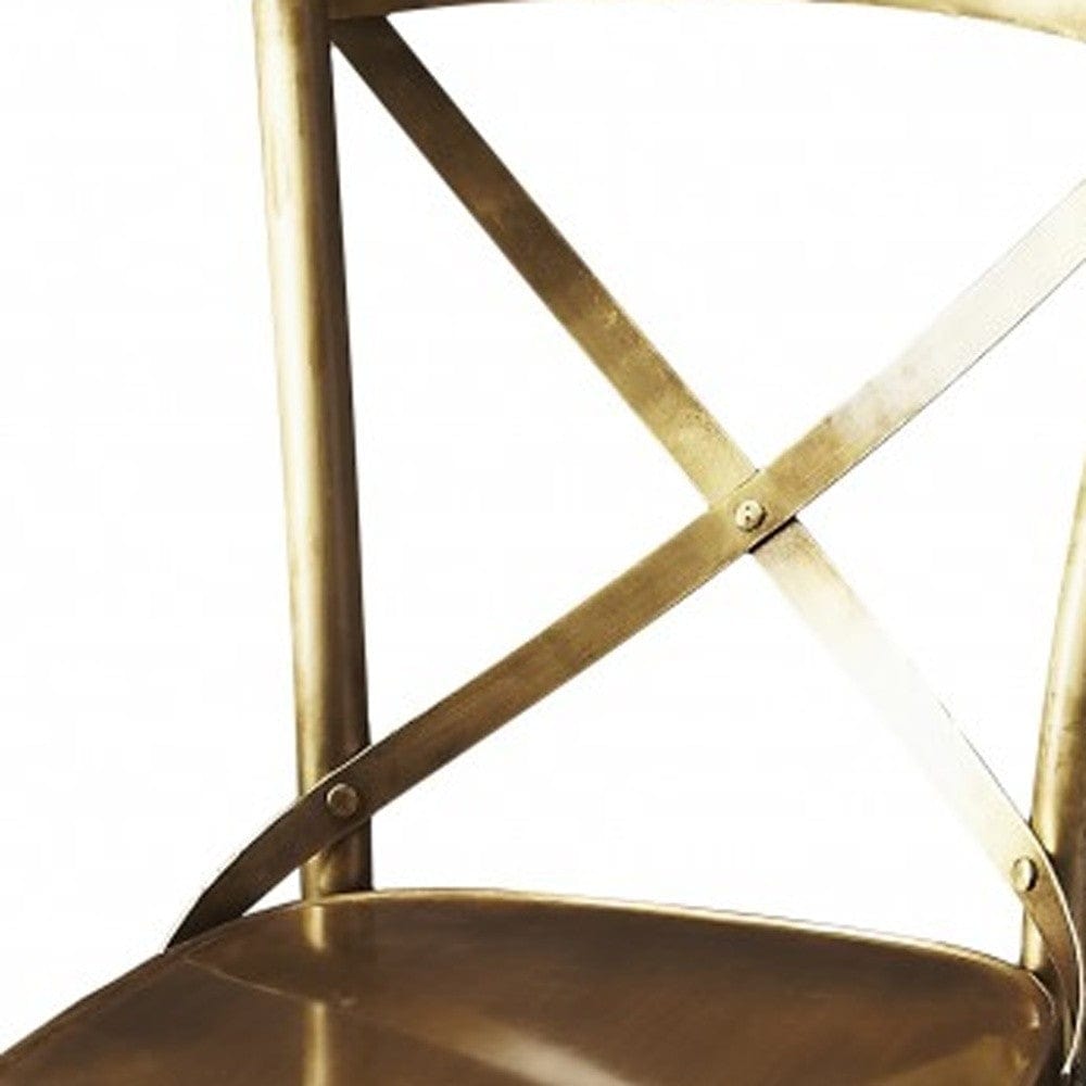 24" Gold Iron Bar Chair - Homeroots