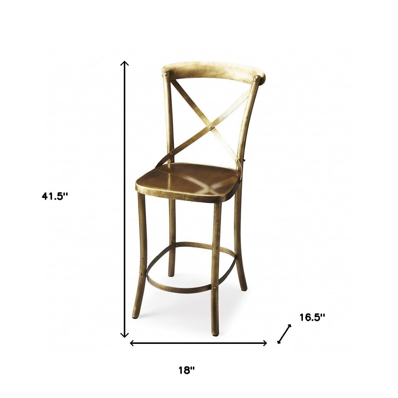 24" Gold Iron Bar Chair - Homeroots