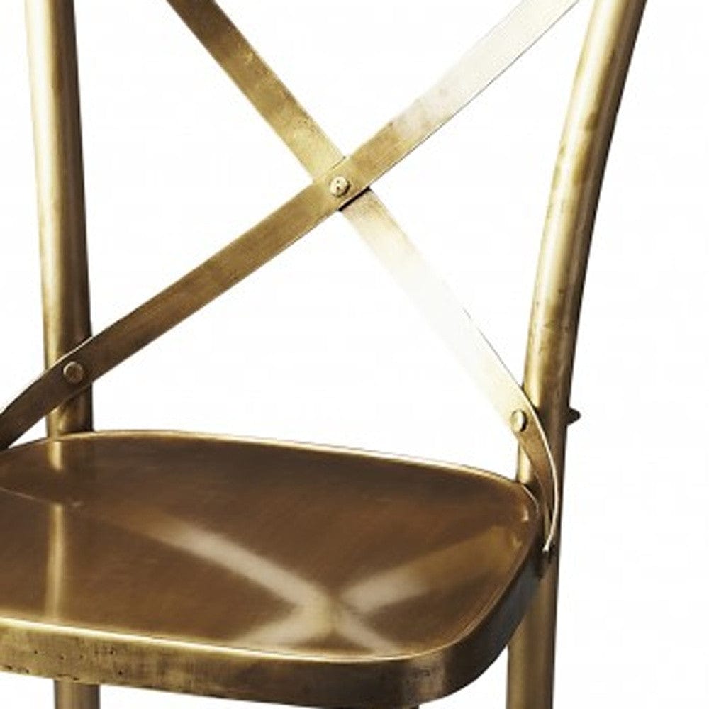 24" Gold Iron Bar Chair - Homeroots