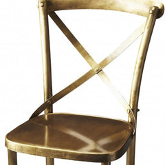 24" Gold Iron Bar Chair - Homeroots