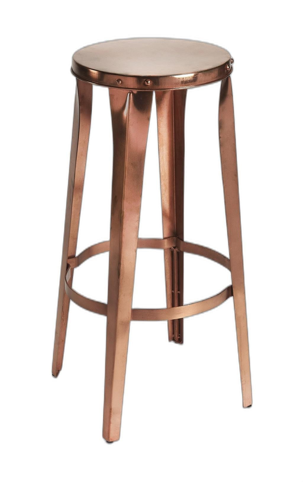 30" Copper Iron Backless Bar Height Bar Chair - Homeroots