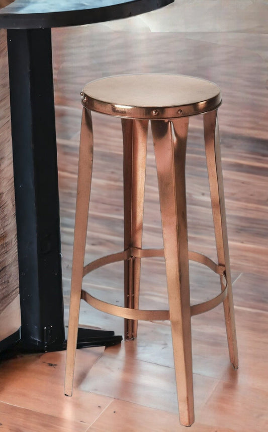 30" Copper Iron Backless Bar Height Bar Chair - Homeroots