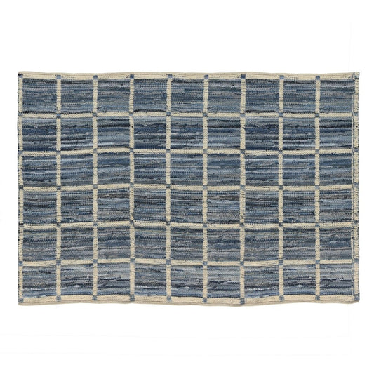 5' X 8' Blue and Gray Area Rug - Homeroots