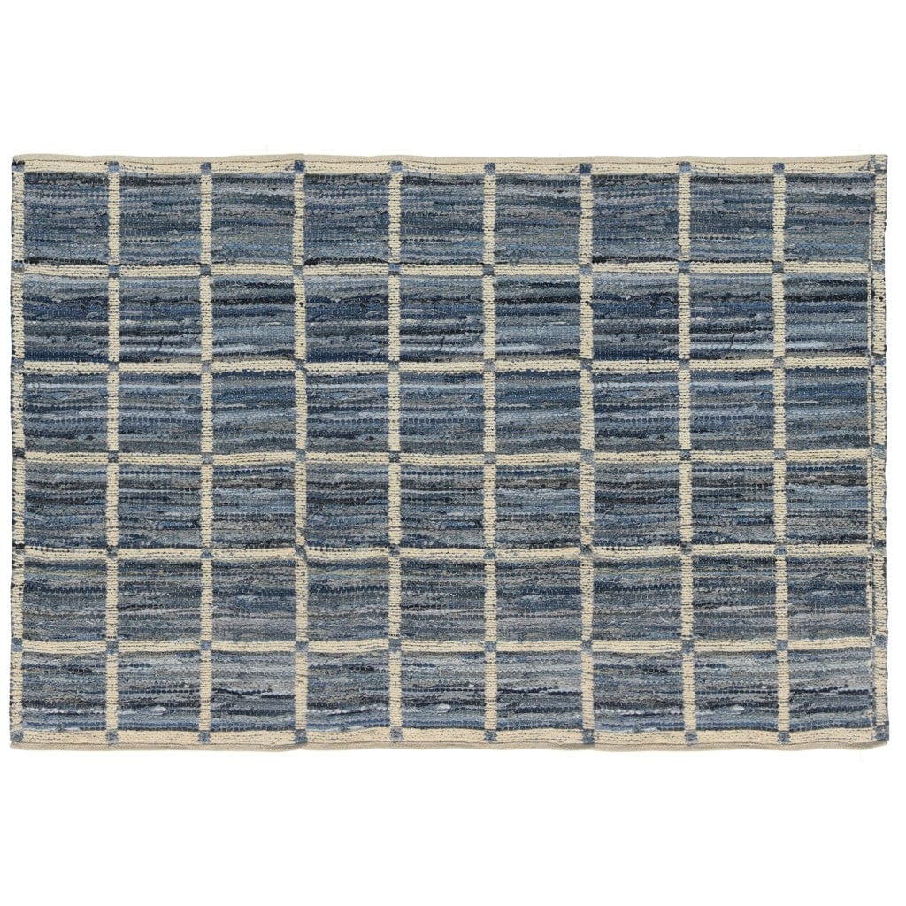 5' X 8' Blue and Gray Area Rug - Homeroots