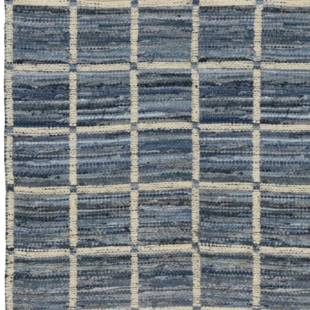 5' X 8' Blue and Gray Area Rug - Homeroots