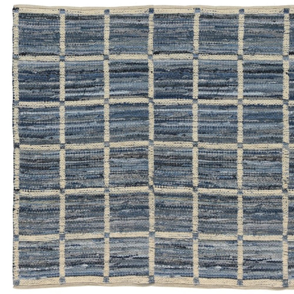 5' X 8' Blue and Gray Area Rug - Homeroots