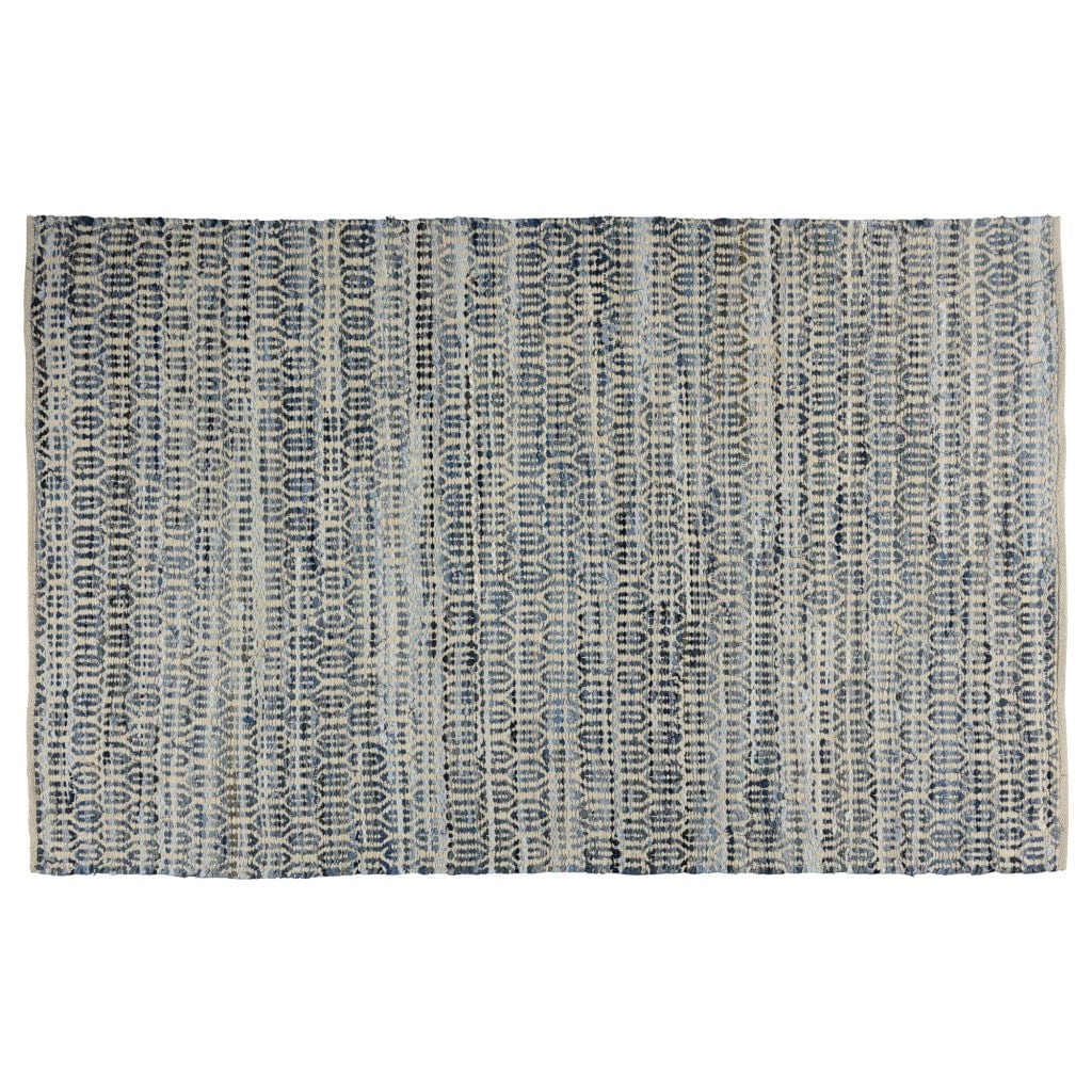 5' X 8' Blue and Gray Area Rug - Homeroots