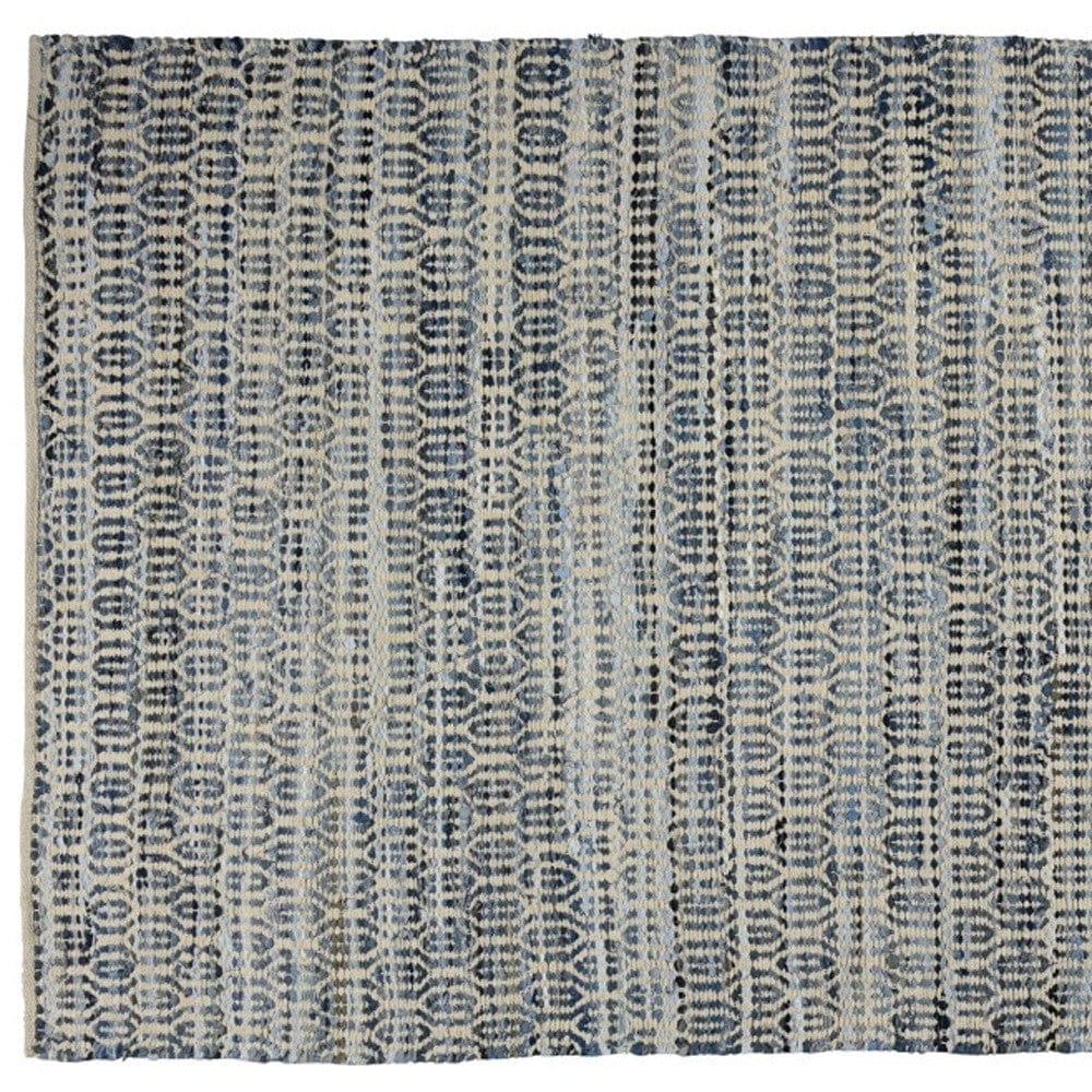 5' X 8' Blue and Gray Area Rug - Homeroots