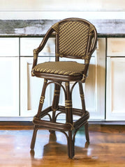 30" Brown Rattan Bar Chair - Homeroots