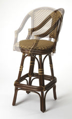 30" Brown Rattan Bar Chair - Homeroots