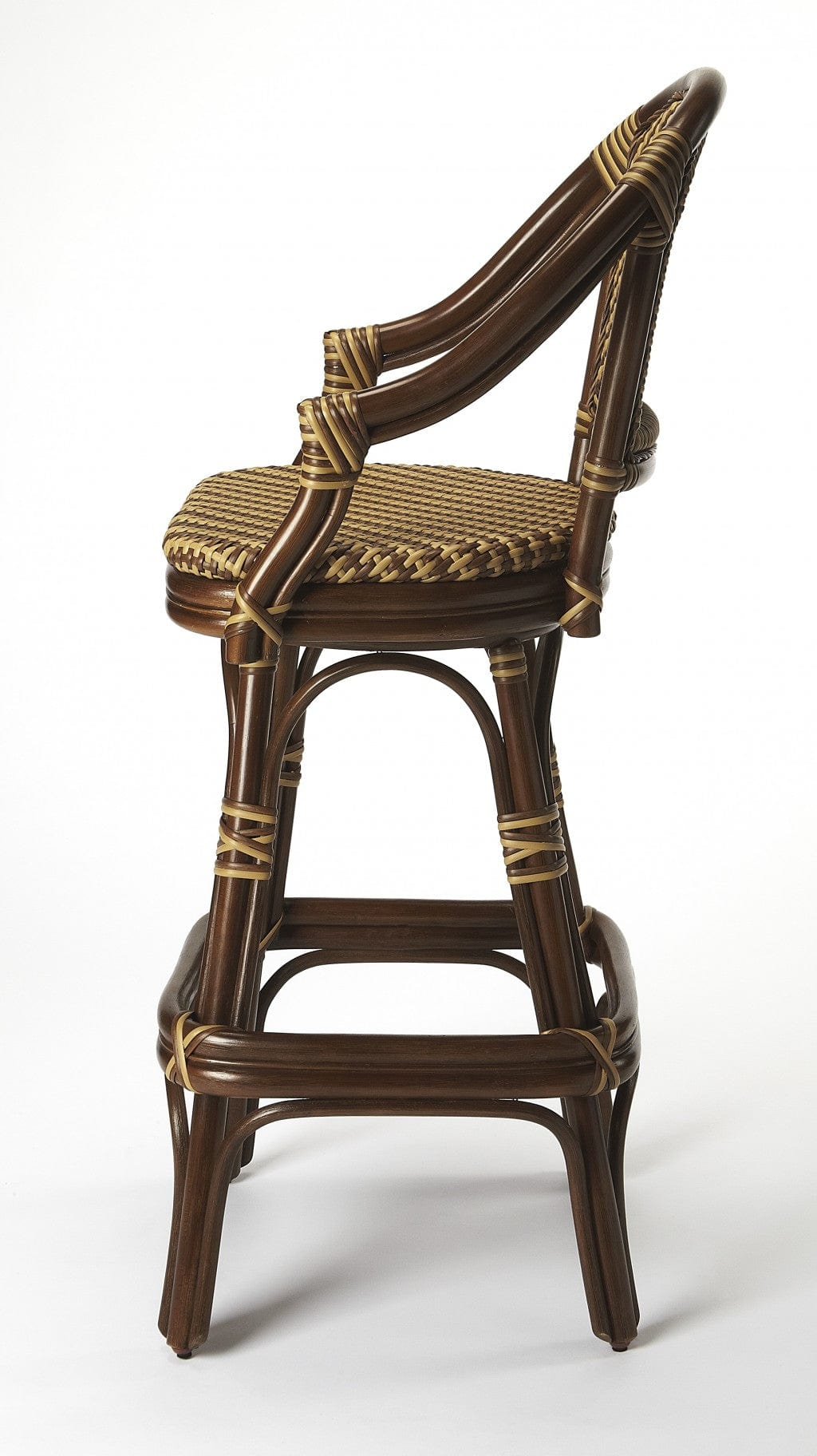 30" Brown Rattan Bar Chair - Homeroots