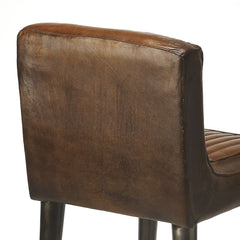 32" Brown And Black Iron Bar Chair - Homeroots