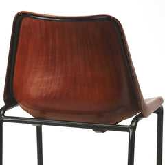 28" Brown And Black Iron Bar Chair - Homeroots