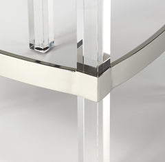 24" White And Clear Acrylic Backless Counter Height Bar Chair - Homeroots