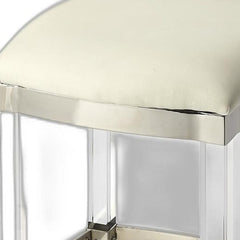 24" White And Clear Acrylic Backless Counter Height Bar Chair - Homeroots