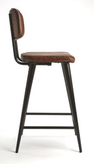 28" Brown And Black Iron Bar Chair - Homeroots