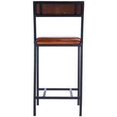 27" Brown And Black Iron Bar Chair - Homeroots