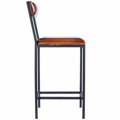 27" Brown And Black Iron Bar Chair - Homeroots