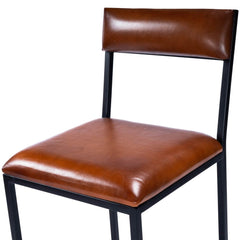 27" Brown And Black Iron Bar Chair - Homeroots