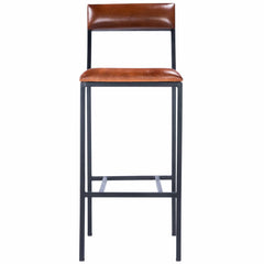 32" Brown And Black Manufactured Wood And Iron Bar Chair - Homeroots