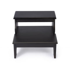 18" Dark Brown Wood Step Stool - Homeroots