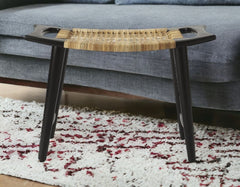 26" Black Ottoman - Homeroots