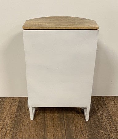 31" White And Wood Brown Solid Wood End Table With Two Shelves - Homeroots