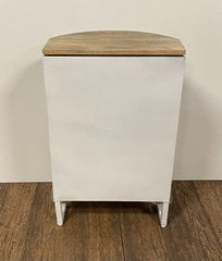 31" White And Wood Brown Solid Wood End Table With Two Shelves - Homeroots